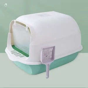Toalet za mačke Enclosed Cat Box Awhao Zeleni 50x35x35 cm