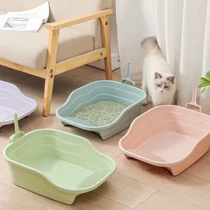 Toalet za mačke Extra Large Open Cat Box Zeleni 48x35x15 cm