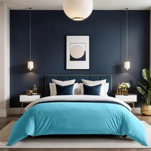 Tonne Bleue - 60 Turquoise Ranforce Double Quilt Cover (FR) (IT) (DE)