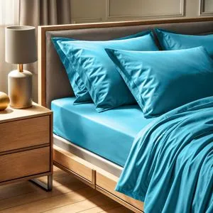 Tonne Bleue - 60 Turquoise Ranforce Super King Fitted Sheet (FR) (IT) (ES) (DE)