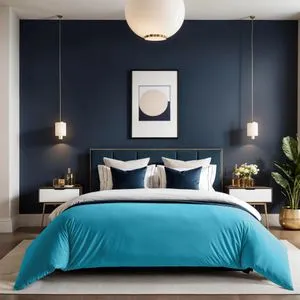Tonne Bleue - 61 Turquoise Ranforce King Quilt Cover (FR) (IT)