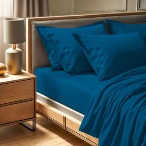Tonne Marie - Petrol Petrol Blue Ranforce King Fitted Sheet (FR) (IT) (ES) (DE)