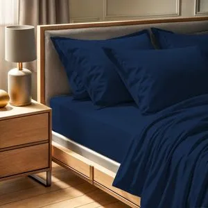 Tonne Marie - Tamnoplava Ranforce King Fitted Sheet