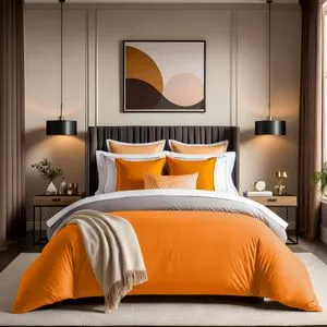 Tonne Orage - 27 Orange Ranforce Double Quilt Cover (FR) (IT) (DE)