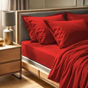 Tonne Orage - Crvena Ranforce Fitted Plahta za Jednu Osobu