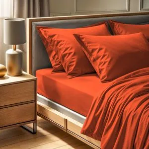 Tonne Orage - True Cinnamon Ranforce Double Fitted Sheet (FR) (IT) (ES) (DE)