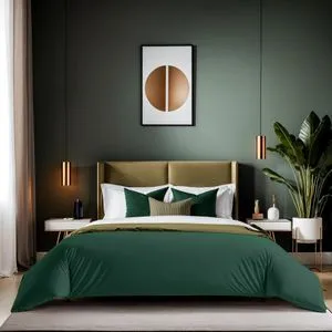 Tonne Verte- 54 Dark Green Ranforce Single Quilt Cover (FR)