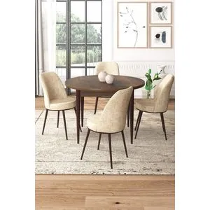 Tor - Baroque, Cream Baroque
Cream Dining Table & Chairs Set (5 Pieces)