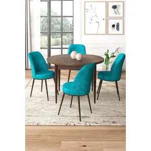 Tor - Baroque, Turquoise Baroque
Turquoise Dining Table & Chairs Set (5 Pieces)