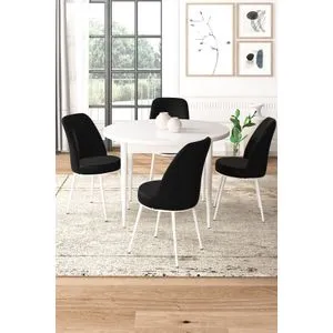 Tor - White, Black White
Black Dining Table & Chairs Set (5 Pieces)