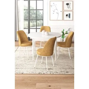 Tor - White, Cappuccino White
Cappuccino Dining Table & Chairs Set (5 Pieces)