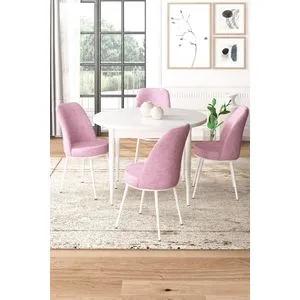 Tor - White, Pink White
Pink Dining Table & Chairs Set (5 Pieces)