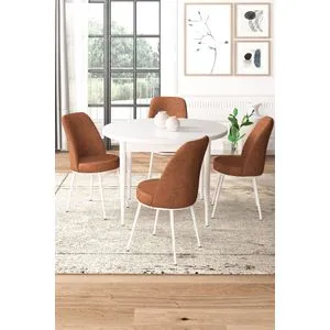 Tor - White, Tile Red White
Tile Red Dining Table & Chairs Set (5 Pieces)