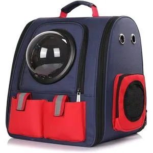 Torba za pse i mačke Space Capsule Teget-Crvena 38x26x40 cm