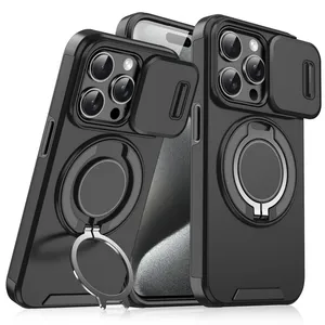Torbica CamShield Ring stand za iPhone 15 Pro 6.1 crna