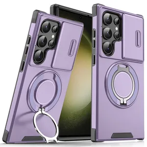Torbica CamShield Ring stand za Samsung S918B Galaxy S23 Ultra ljubicasta
