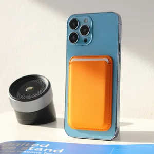 Torbica Leather Magsafe Pocket za iPhone 12 narandzasta