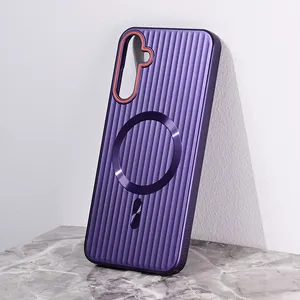 Torbica Magsafe Stripe za Samsung A156B Galaxy A15 5G ljubicasta