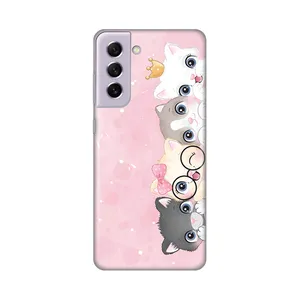 Torbica Silikonska Print Skin za Samsung G990 Galaxy S21 FE Pink Cats