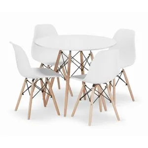TORINO OKRUGLI STO 80 cm WHITE + MILANO SET 4 STOLICE WHITE