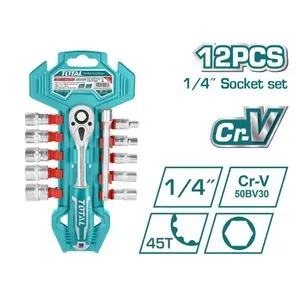 Total 12-delni 1/4" set gedora THT14114126