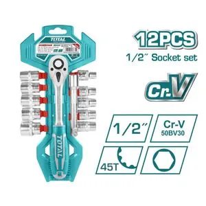 Total 12-delni set 1/2" čegrtaljke i nastavaka  THT141121