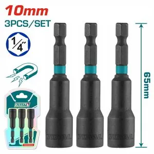 Total 3-delni set udarnih magnetnih usadnih nastavaka HEX 10mm,dužina 65mm TAC271031