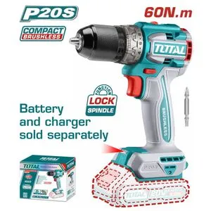 Total Li-ion Akumulatorska bušilica,BL, 20v, 60Nm,metalni futer 13mm, SOLO TDLI206021