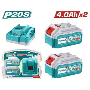 Total Set baterija 20v 4.0ah x2kom i punjač 4.0ah TFBCPK1424E