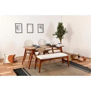 Touch (2S-1B) Walnut
Cream Table & Chairs Set (4 Pieces)