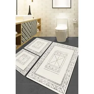 Touch - Ecru Set Tepiha za Kupatilo (3 Komada)