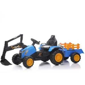 Traktor sa prikolicom i pokretnom kašikom Plavi