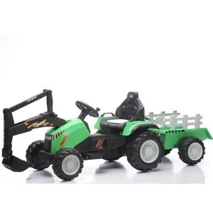 Traktor sa prikolicom i pokretnom kašikom Zeleni