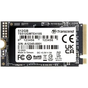 Transcend TS512GMTE410S M.2 NVMe 512GB, 2242, PCIe Gen 4x4, 3D TLC, DRAM-less, Read up to 5000 MB...