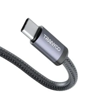 TRANYOO USB Data kabl T-S20C ojačan metalni USB na Type C 1m CRNI