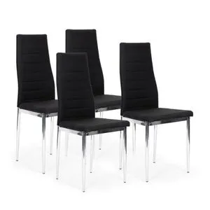 Trepezarijske stolice set 4 kom Tami eko koža Black