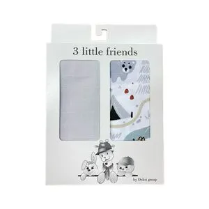 Tri Drugara Muslin Tetra Pelene Saobraćaj Sivi 80X80Cm