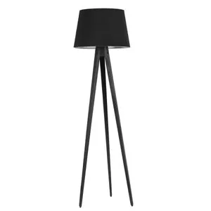 Tripod Siyah Pramit Siyah Abajurlu Lambader Black Floor Lamp