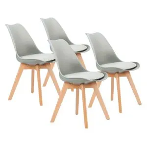 Trpezarijske stolice set 4 kom Filipo light grey