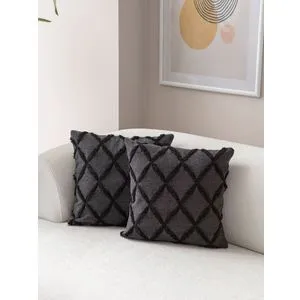 Tuffet - Black v1 Black Cushion Cover Set (2 Pieces)