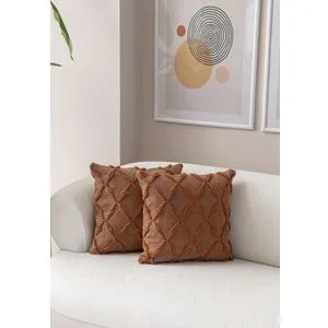 Tuffet - Brown v1 Brown Cushion Cover Set (2 Pieces)