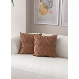 Tuffet - Brown v4 Brown Cushion Cover Set (2 Pieces)
