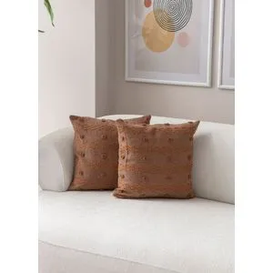 Tuffet - Brown v5 Brown Cushion Cover Set (2 Pieces)