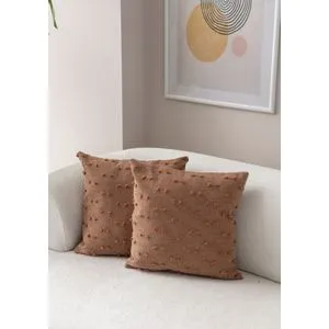 Tuffet - Brown v6 Brown Cushion Cover Set (2 Pieces)