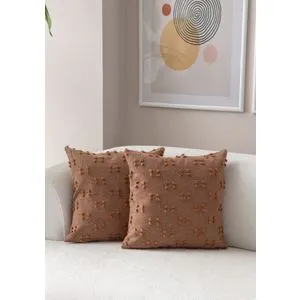 Tuffet - Brown v8 Brown Cushion Cover Set (2 Pieces)