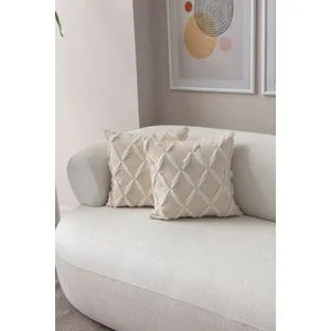 Tuffet - Cream v1 Cream Cushion Cover Set (2 Pieces)