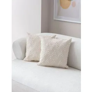 Tuffet - Cream v4 Cream Cushion Cover Set (2 Pieces)