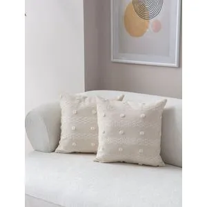 Tuffet - Cream v5 Cream Cushion Cover Set (2 Pieces)
