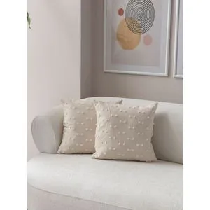Tuffet - Cream v6 Cream Cushion Cover Set (2 Pieces)