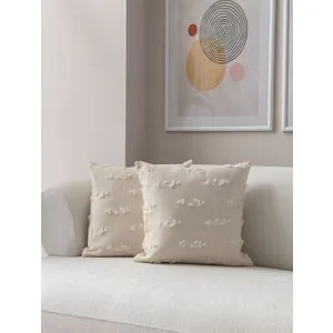 Tuffet - Cream v7 Cream Cushion Cover Set (2 Pieces)